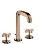 AXOR-HG-AXOR-Citterio-3-Loch-Waschtischarmatur-170-mit-Auslauf-140-mm-Kreuzgriffen-Rosetten-und-Zugstangen-Ablaufgarnitur-Polished-Red-Gold-39133300 gallery number 1
